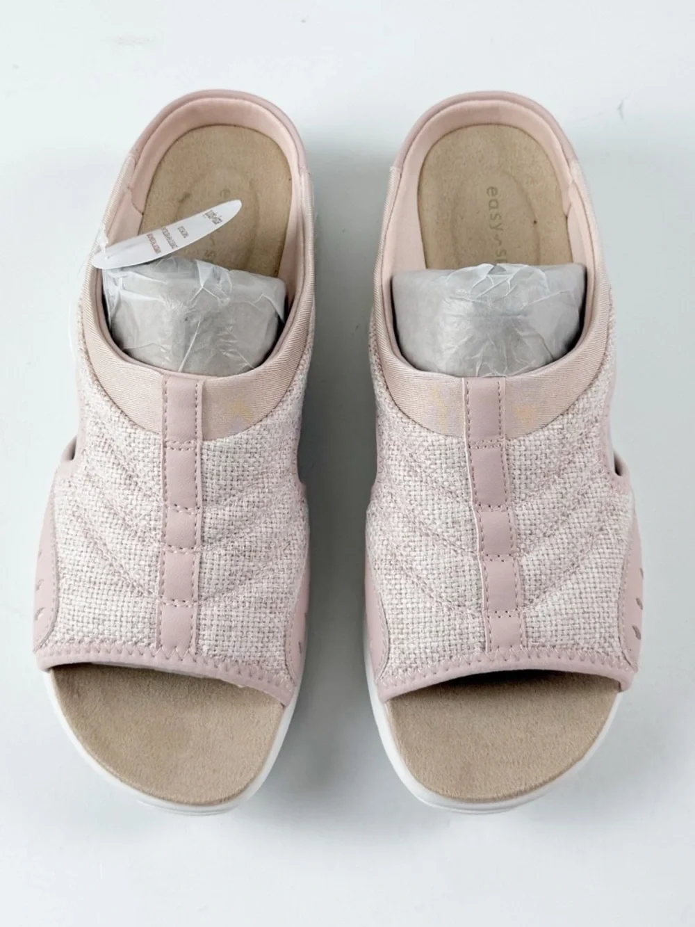 Easy Spirit Traciee Lightweight Flat Easy On Sandals Womens 9M Light Pink NWT